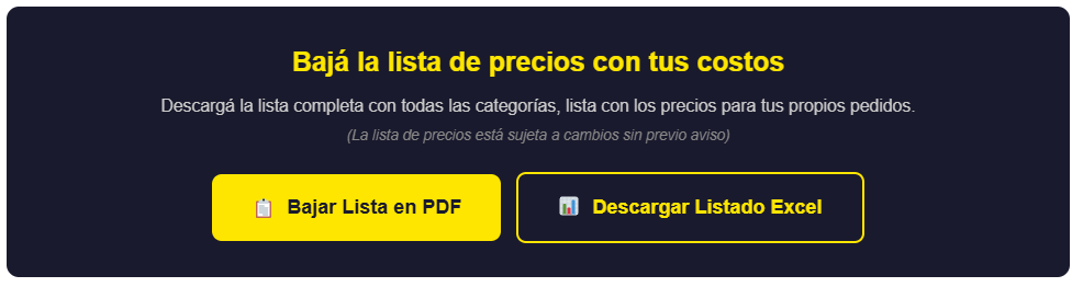 ¿Cómo bajo la lista con mis costos?