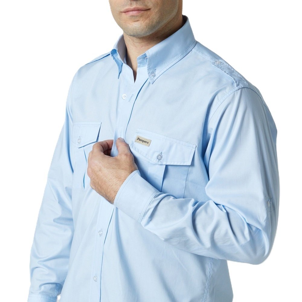 CAMISA ESTANCIERA POPLIN MICROESMERIADA HOMBRE - PAMPERO