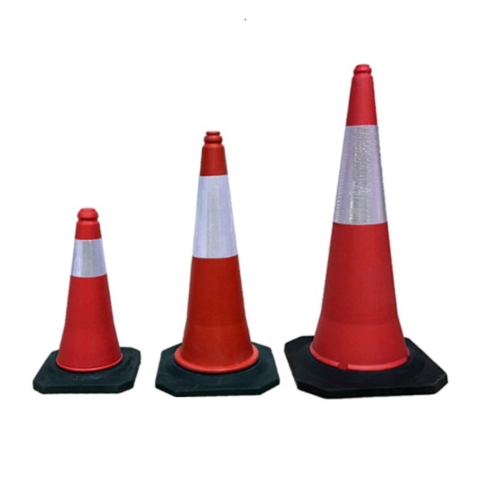 CONO RIGIDO C/REFLEC BASE GOMA - ROJO