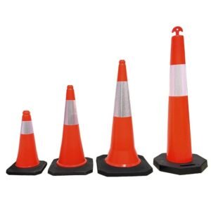 CONO SEMIFLEXIBLE C/REFLEC BASE GOMA - NARANJA