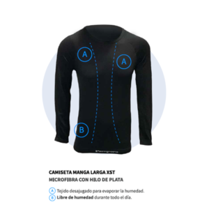 CAMISETA PRIMERA PIEL "X-STATIC" CON HILO DE PLATA PREMIUM