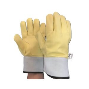 GUANTE CUERO AMERICANO VAQUETA COMBINADO DESCARNE PUÑO CORTO