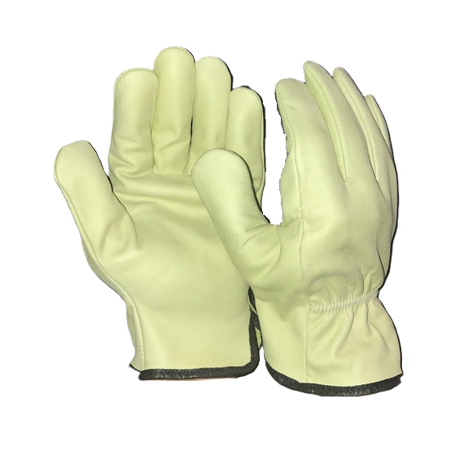 GUANTE DE CUERO VAQUETA MEDIO PASEO AMARILLO FORRADO