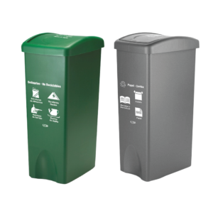 Tacho contenedor de residuos de 53L CON TAPA VAIVEN