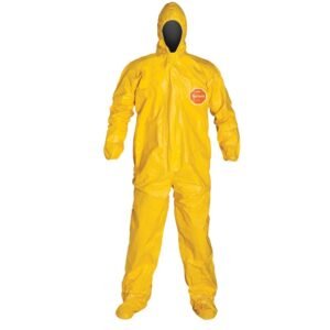 OVEROL TYCHEM CON CAPUCHA AMARILLO COSTURAS TERMOSELLADAS - CERTIFICADO -