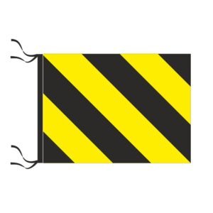 BANDERA PELIGRO AMARILLA Y NEGRA 50 x 70