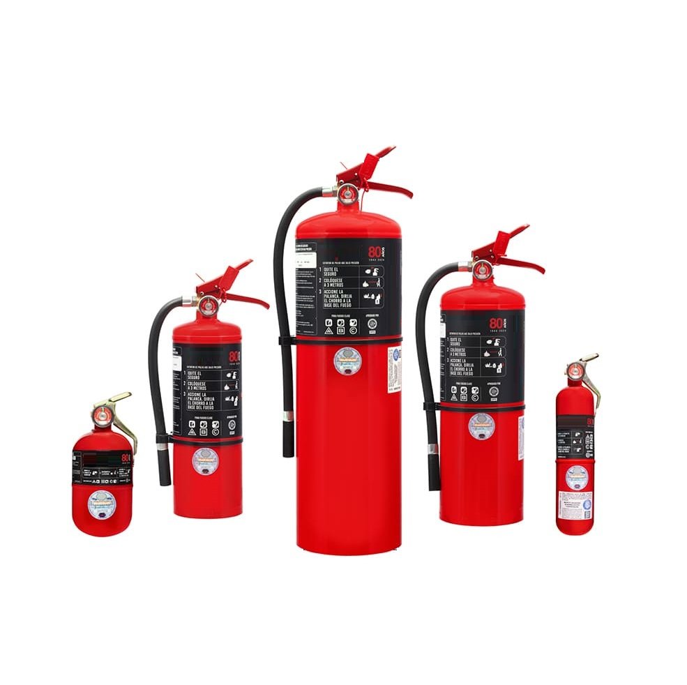 Extintor manual a base de polvo químico seco ABC bajo presión