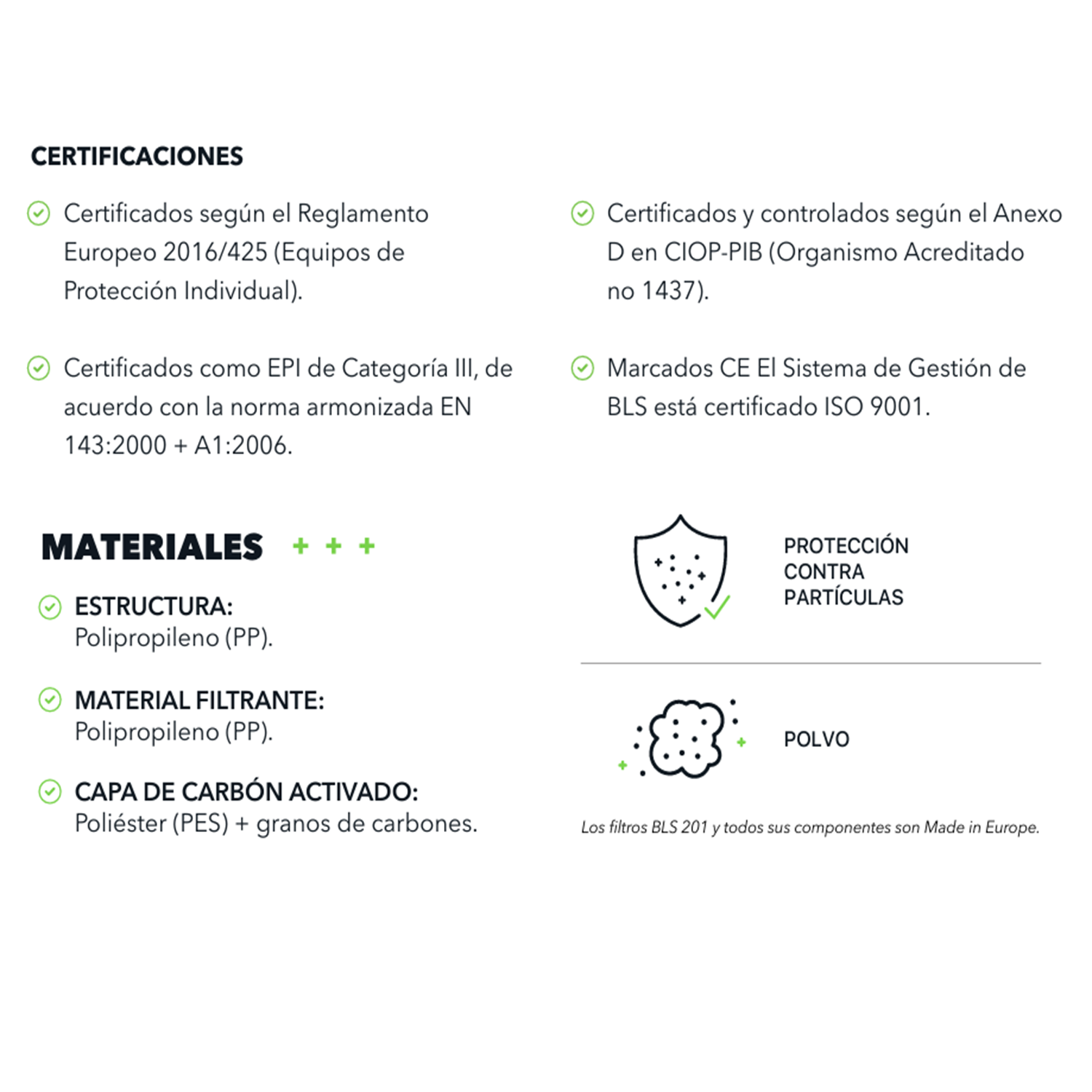 CARTUCHO FILTROS PLANOS C/CONEXI?N BAYONETA BLS201-3 (EX XP100) PARTICULAS Y POLVO -BLS - Image 3