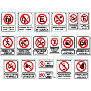 CARTEL SEÑAL - LINEA PROHIBICION - ROJO Y BLANCO