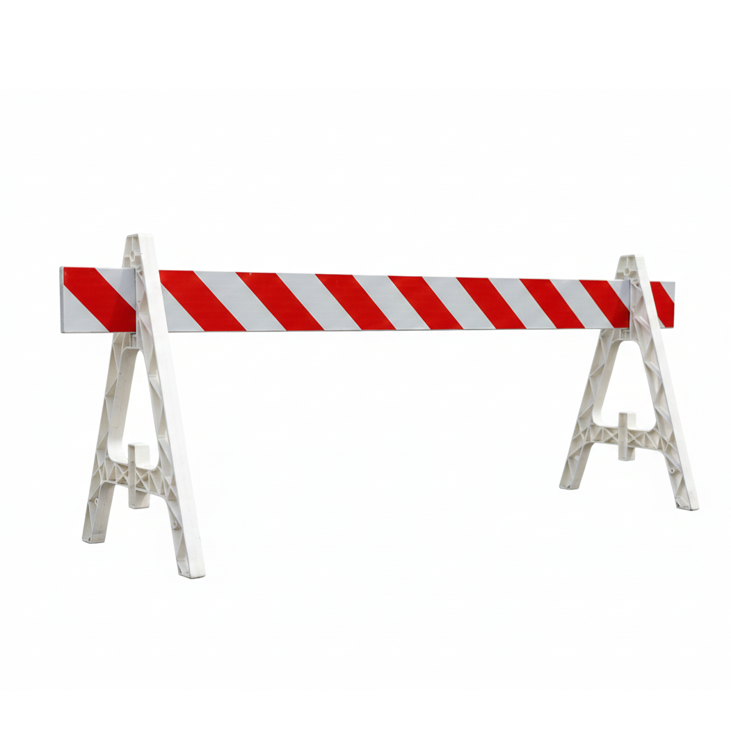 BARRERA CON CABALLETES PL?STICOS