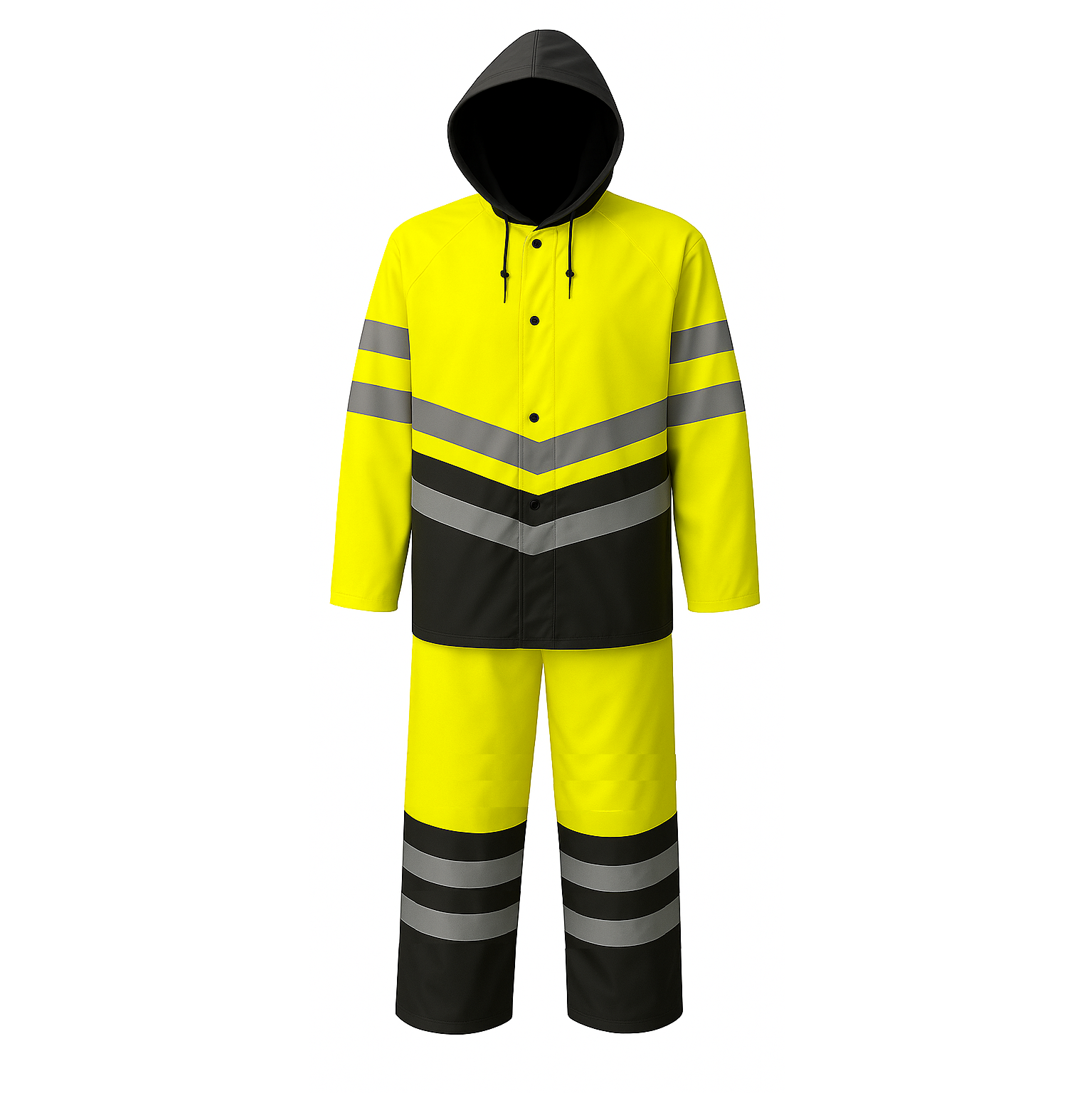 TRAJE DE LLUVIA VIAL STYLE - PU AMARILLO / NEGRO C/REFLECTIVO PAMPERO
