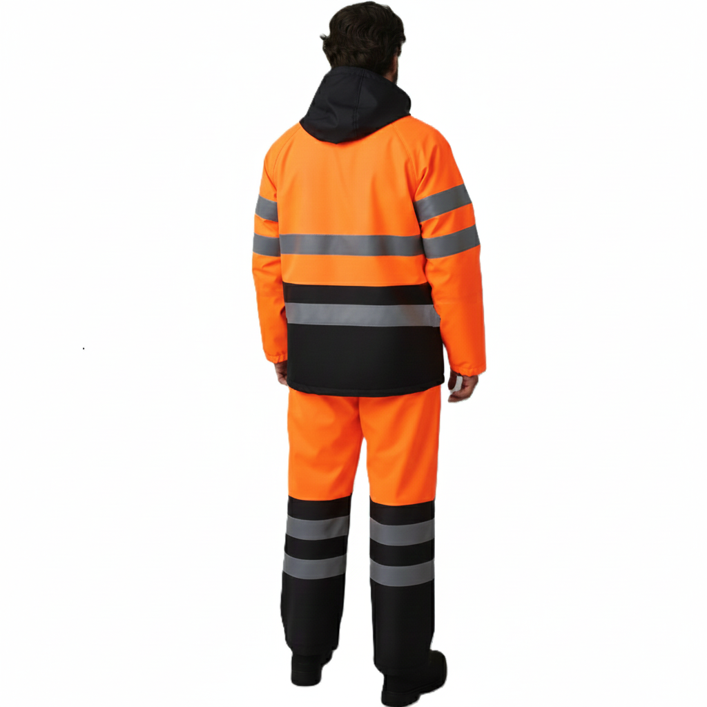 TRAJE DE LLUVIA VIAL STYLE - PU NARANJA / NEGRO C/REFLECTIVO PAMPERO - Image 2