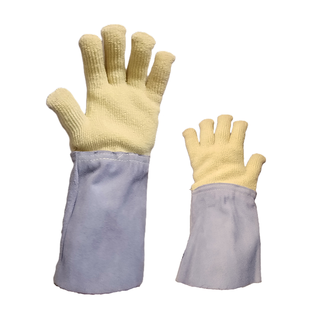 Guante Kevlar terry Doble Acolchado (kevlar-lana-algodón) – puño kevlar 300 -( largo40 cm)