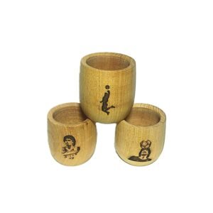 MATE EN MADERA CALDEN CON BOMBILLA - MARADONA