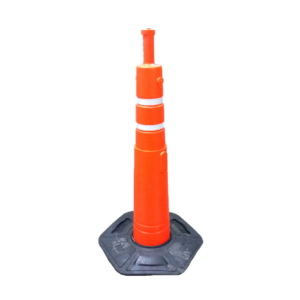 CONO RIGIDO C/REFLEC BASE GOMA - NARANJA