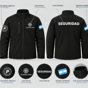 CAMPERA SOFTSHELL VIGILADOR CUSTOMIZADO INCLUIDO