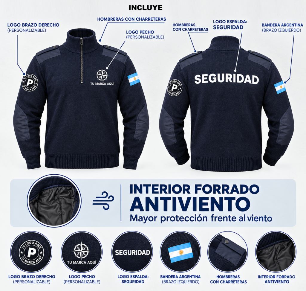 PULOVER TRICOTA VIGILADOR CUSTOMIZADO INCLUIDO